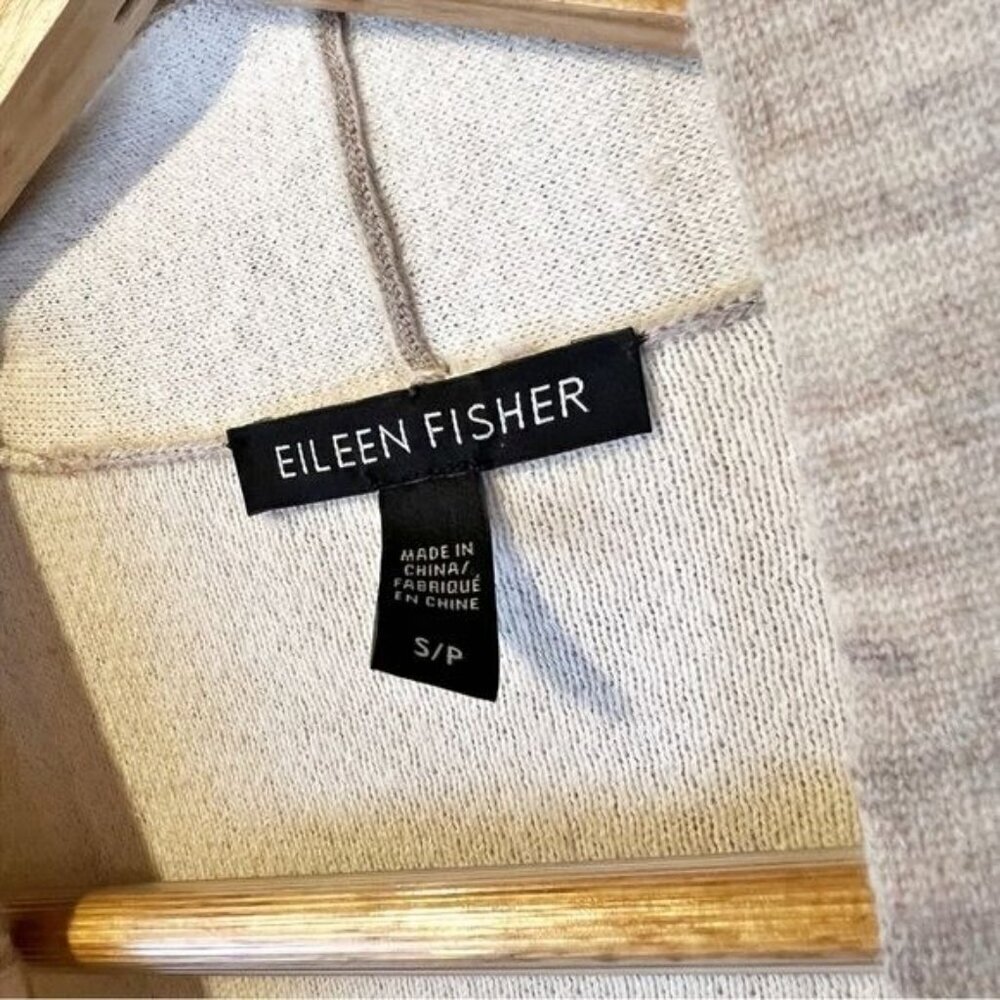 Eileen Fisher Double Knit Tan Kimono Merino Wool Cashmere Blend Cardigan Sweater - Picture 4 of 6
